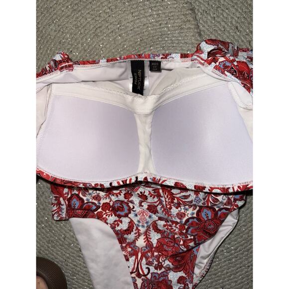 Niptuck Swim womens one piece bathing suit red Floral print size 4 Boho Bright - Picture 6 of 9